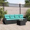 vidaXL 5 Piece Patio Sofa Set with Cushions Black and Blue - With Table - 2 of 4
