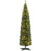 Pre-Lit Slim Noble Fir Artificial Christmas Tree with Warm White LED Lights and Tips, for Christmas Decoration, White - 2 of 4