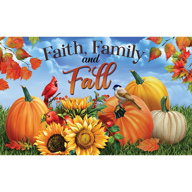 Faith Family And Fall Doormat 18" x 30" Indoor Outdoor Briarwood Lane, 1 of 6