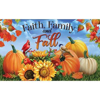 Faith Family And Fall Doormat 18" x 30" Indoor Outdoor Briarwood Lane
