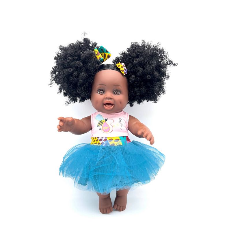 Orijin Bees Fro Puffy 12&#34; Baby Bee Doll - Black Hair with Brown Eyes, 2 of 8