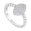 Slickblue Bridal 0.3ct Oval CZ Rhodium Ring for Women, Clear Stones, Silvertone Plating, Elegant Design, Sizes 5-10 - 3 of 3