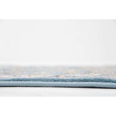 Narenj Blue Rectangular Stain-Resistant Indoor Rug