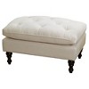 Jeremy Tufted Ottoman Crème Velvet - Christopher Knight Home: Upholstered Footrest, Hardwood Frame, 200lb Capacity - 4 of 4