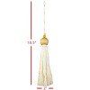 Beaded Cap Tassel White Cotton & Wood - Foreside Home & Garden - 4 of 4