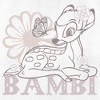 Women's Bambi Flower and Butterfly Sketch T-Shirt - image 2 of 4