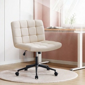 NicBex Adjustable Office Chair with Wheels,Modern Armless Computer Chair with Lumbar Support,Swivel Linen Desk Chair for Adult,Student - 1 of 4