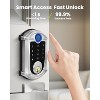 ZACHVO Keyless-Entry Deadbolt Smart Lock with Fingerprint, Keypad, Key Fob, Smartphone Bluetooth Control, Auto-Lock, IP56 Waterproof, Satin Nickel - 3 of 4