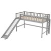 Okak 77.4IN Twin/Full Size Kids Loft Bed with Slide, Twin Bed with Safety Guardrail and Ladder, Bed Frames for Kids Room, Play Room - 3 of 4