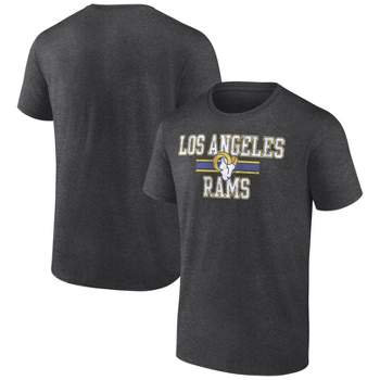 NFL Los Angeles Rams Men's Team Striping Gray Short Sleeve Bi-Blend T-Shirt
