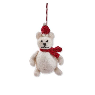 tagltd Bear W/ Santa Hat & Scarf Ornament