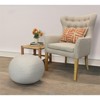 Moti Ellis Ivory Wool Ottoman Pouf with Polyester Fill Ivory 20"D x 20"W x 14"H - 3 of 4
