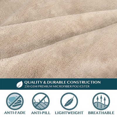 Taupe Fleece Wearable Blanket with Sleeves and Pocket