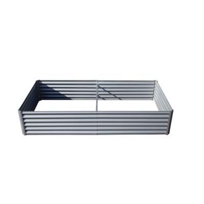 YONWAY 6x3x1ft Galvanized Raised Garden Bed, Outdoor Planter Garden Boxes Large Metal Planter Box for Gardening Vegetables Fruits Flowers, Silvery