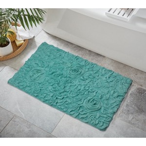 Bell Flower Collection Cotton Floral Pattern Tufted Bath Rug - Home Weavers - 1 of 4