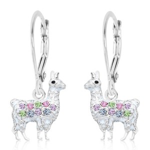 Chanteur Hypoallergenic Kids Jewelry Accessories Lama CZ White Gold Palladium Plating Earrings leverback is made from 925 Sterling silver - 1 of 1