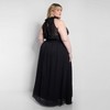 Rebdolls Women's Plus Size Elise Chiffon Halter Maxi A Line Dress W. Slit - 3 of 4
