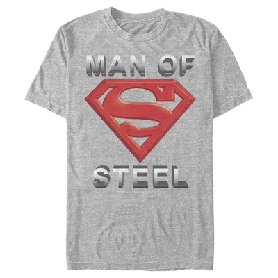 Men's Superman Man of Steel Beveled Logo Long Sleeve Shirt - Navy Blue - Medium