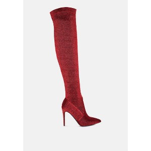 Tigerlily Knitted Stiletto Long Boots Women - 1 of 4