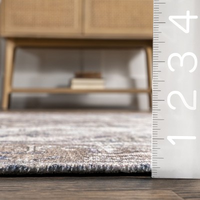 Larkspur Light Brown Cotton Synthetic Washable 8' x 10' Area Rug