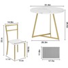 Dining Table Set for 2, Kitchen Table & Chair Sets for 2, Round Kitchen Table for Small Space, Apartment, Breakfast Nook - 3 of 4