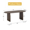 PexFix 79" x 33.5" Farmhouse Solid Wood Dining Table with Arched Legs Oval Kitchen Table Walnut for Dining Room & Kitchen - 2 of 4