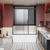 ORRD 60" x 62" Single Sliding Shower Door – Clear Tempered Glass with Black Stainless Steel Handle - 2 of 4