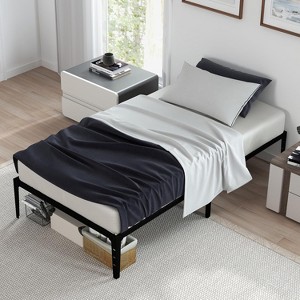 Metal Platform Bed Frame, Noise Free Mattress Foundation with Storage Space, Anti Sliding Heavy Duty Steel Slats, Easy to Assemble - 1 of 4