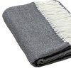 HomeRoots Dark Gray Soft Acrylic Herringbone Throw Blanket - 4 of 4