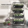 SKRAN Raised Garden Bed,4 Tier Vertical Garden Planter Set, 4 Outdoor Planter Boxes with Stand,Self Draining Design Elevated Garden for Herbs - 4 of 4