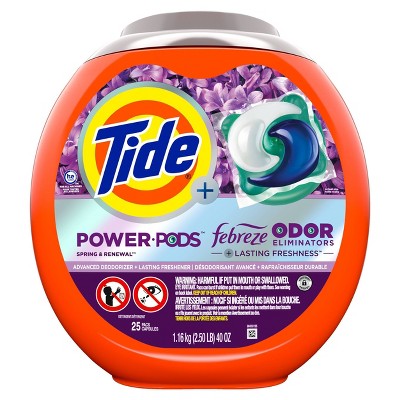 Tide Power Pods Febreze Odor Eliminator Laundry Detergent - Spring And ...