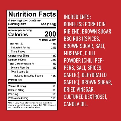 Gourmet Speciality Foods Backyard BBQ Boneless Country Style Pork Rib - 1lb