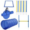 Dog Agility Training Equipment Set with Tunnel,Jump,Weave Poles and Pause Box,Outdoor Dog Obstacle Course Kit for Small and Medium Dogs,Blue - LAOTIES - 3 of 4