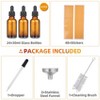 24 Pack 1oz Amber Glass Eye Dropper Bottle with 1pcs Stainless Steel Funnels and Long Glass Dropper and Cleaning Brush-30ml Leakproof Travel Bottles - 2 of 4