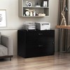 Basicwise 30" Wooden Lateral File Cabinet with Two Spacious Drawers, One Lockable - Suitable for Home Office, Offering Ample Space - 2 of 4