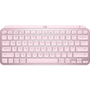 Logitech MX Keys Mini Minimalist Wireless Illuminated Keyboard, Compact, Bluetooth, USB-C - Rose - Wireless Connectivity - Bluetooth - 32.81 ft - 1 of 4