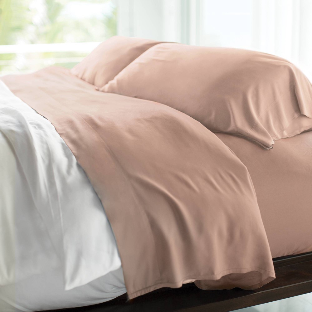 Queen 400 Thread Count 100% Rayon from Bamboo Resort Sheet Set Blush - Cariloha