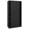vidaXL Steel Office Cabinet with Adjustable Shelves and Lockable Sliding Door, Durable Workspace Storage- Anthracite, 35.4"x15.7"x70.9" - 3 of 4