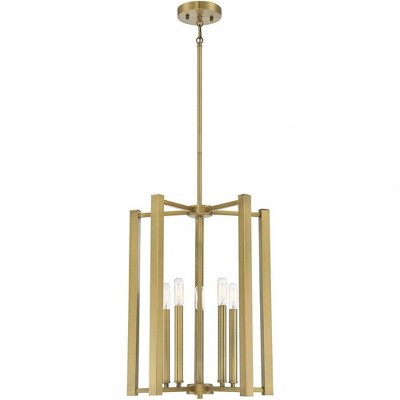 Benson Warm Brass 5-Light Lantern Pendant