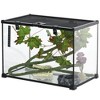 PawHut 14 Gallon Glass Reptile Terrarium Tank, Box Full View with Visually Appealing Sliding Screen Top for Lizards, Frogs, Snakes, Black - 4 of 4