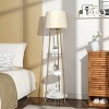 62" Tall LED Floor Lamp w Marble Shelves Corner Free Standing Lamp Reading Light - 3 of 4
