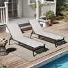 Pellebant Patio Lounge Chairs Set of 2 Patio Chaise Lounge Rustproof Pool Lounge Chairs with Adjustable Backrest - 2 of 4