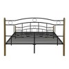 JUJABU Queen Size Metal Bed with Wavy Headboard & Footboard - 4 of 4