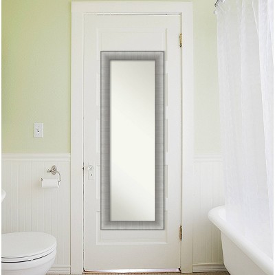 Elegant Brushed Pewter Rectangular Full-Length Door Mirror