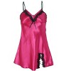 INSPIRE CHIC Women Satin Lace Trim Sleepwear Nightgown Pajama Slip Dress - 2 of 4