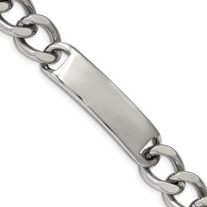 Black Bow Jewelry Men's 15mm Stainless Steel Polished I.D. Bracelet, 9 Inch - 1 of 4