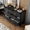 FUFU&GAGA Black 6 Drawer Double Dresser Drawer Storage Chest Lacquer - 2 of 4