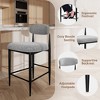 Lamb's Wool-Like Boucle Fabric Armless Bar Stools Set of 2 with Mid-Century Modern Upholstered Seats for Cafe, Kitchen Island - Morden Fort - 2 of 4