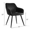 Set of 2 Modern Dining Chairs with Armrests, Upholstered Chairs with Back and Black Metal Legs for Kitchen or Dining Room-Maison Boucle - 3 of 4
