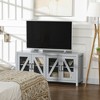 HOMCOM TV Cabinet Stand for TVs up to 58", Entertainment Center with Adjustable Shelves, 4 Glass Doors and 4 Cable Holes for Living Room - image 2 of 4